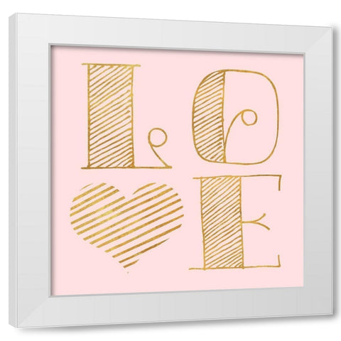 LOVE White Modern Wood Framed Art Print by SD Graphics Studio