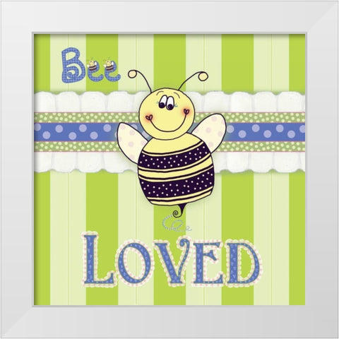 Bee Border I White Modern Wood Framed Art Print by Metz, Andi