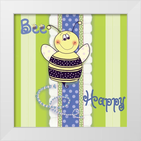 Bee I White Modern Wood Framed Art Print by Metz, Andi