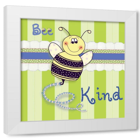 Bee Border II White Modern Wood Framed Art Print by Metz, Andi