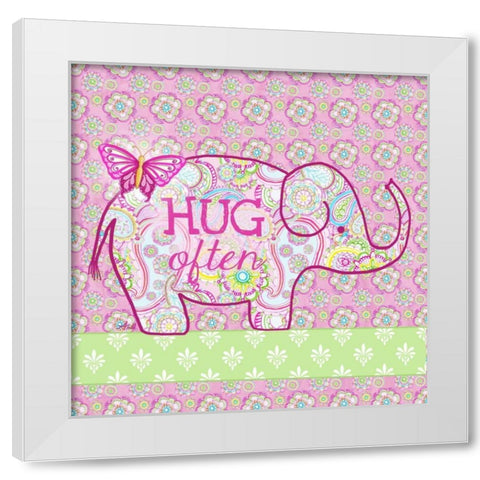 Elephant I White Modern Wood Framed Art Print by Metz, Andi