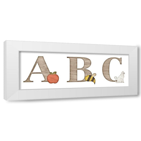 Elementary ABC White Modern Wood Framed Art Print by SD Graphics Studio