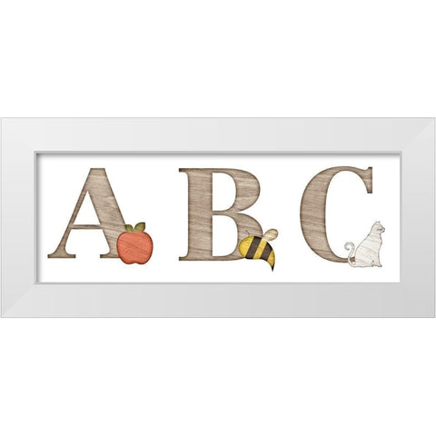 Elementary ABC White Modern Wood Framed Art Print by SD Graphics Studio
