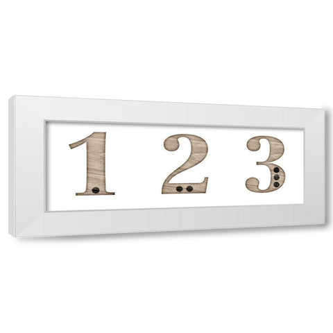 Elementary 123 White Modern Wood Framed Art Print by SD Graphics Studio