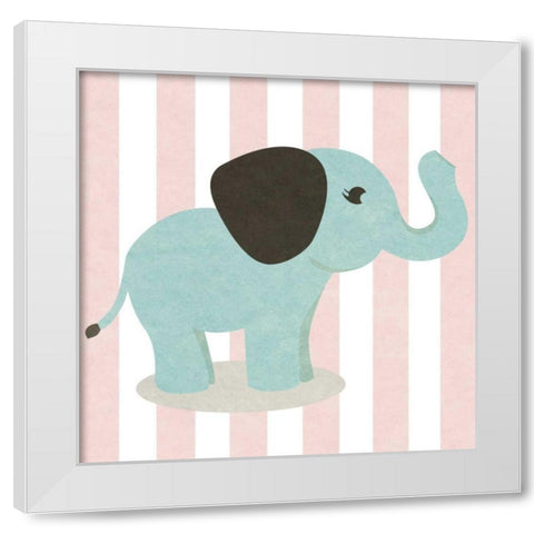 Happy Baby Animals I White Modern Wood Framed Art Print by Sundance Graphics