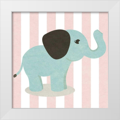 Happy Baby Animals I White Modern Wood Framed Art Print by Sundance Graphics