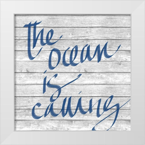 Waves and Ocean I White Modern Wood Framed Art Print by SD Graphics Studio
