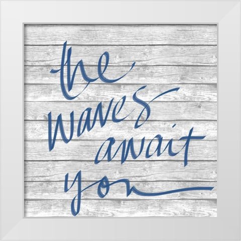 Waves and Ocean II White Modern Wood Framed Art Print by SD Graphics Studio