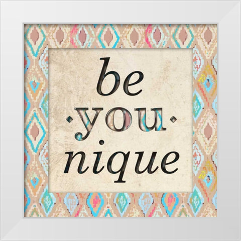 Be You Nique White Modern Wood Framed Art Print by Biscardi, Nicholas