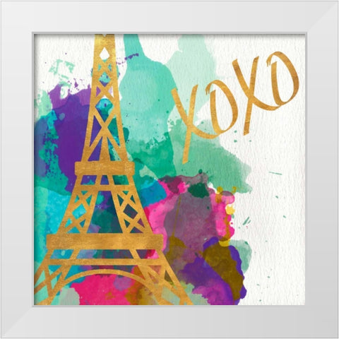 Watercolor Icons I White Modern Wood Framed Art Print by SD Graphics Studio