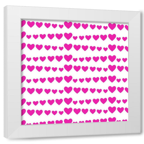 Heart Pattern A White Modern Wood Framed Art Print by Studio, Sd Graphics