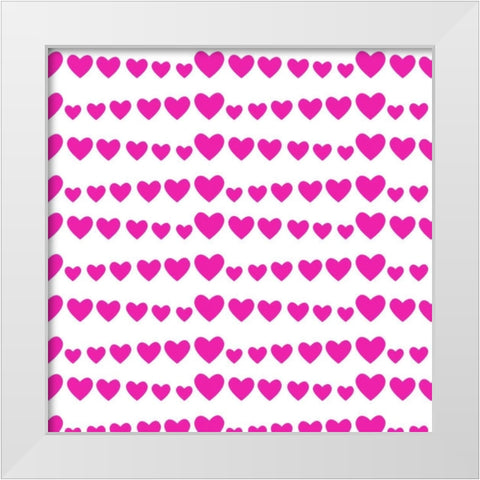 Heart Pattern A White Modern Wood Framed Art Print by Studio, Sd Graphics