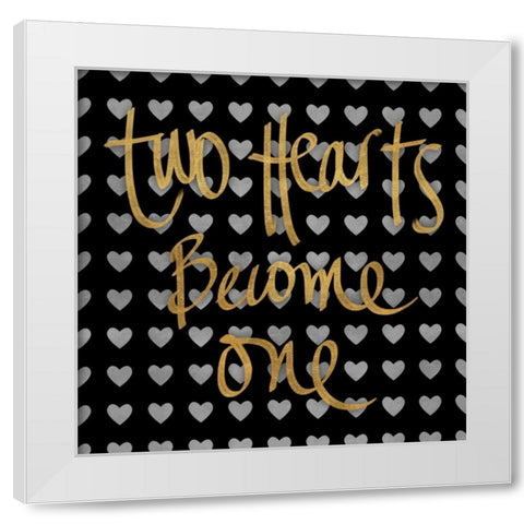 Two Hearts Become One Pattern White Modern Wood Framed Art Print by Studio, Sd Graphics