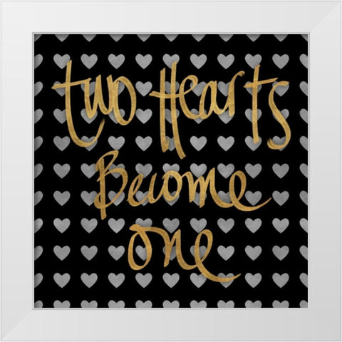 Two Hearts Become One Pattern White Modern Wood Framed Art Print by Studio, Sd Graphics