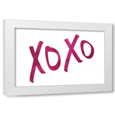 Romantic Pink XOXO White Modern Wood Framed Art Print by Studio, Sd Graphics