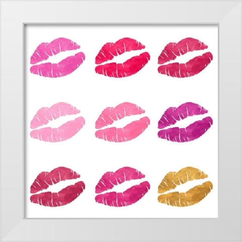 Shades Of Kisses White Modern Wood Framed Art Print by Studio, Sd Graphics