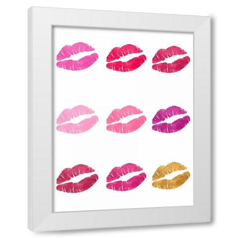 Luscious Lips White Modern Wood Framed Art Print by Studio, Sd Graphics