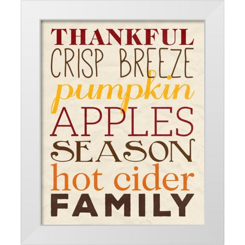 Harvest Words White Modern Wood Framed Art Print by Studio, Sd Graphics