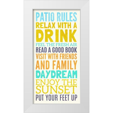 Beach Rules II White Modern Wood Framed Art Print by SD Graphics Studio