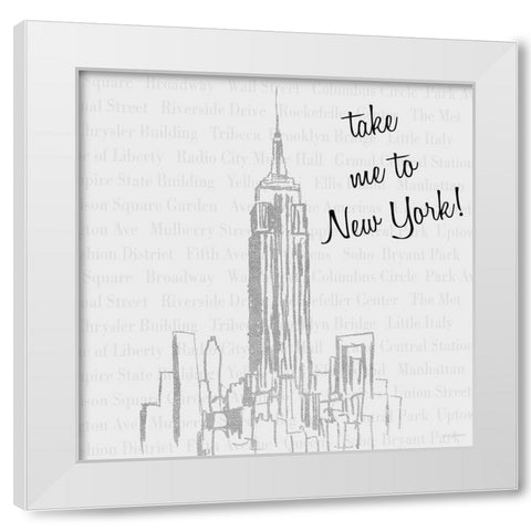 Silver Travel Pack I White Modern Wood Framed Art Print by Biscardi, Nicholas
