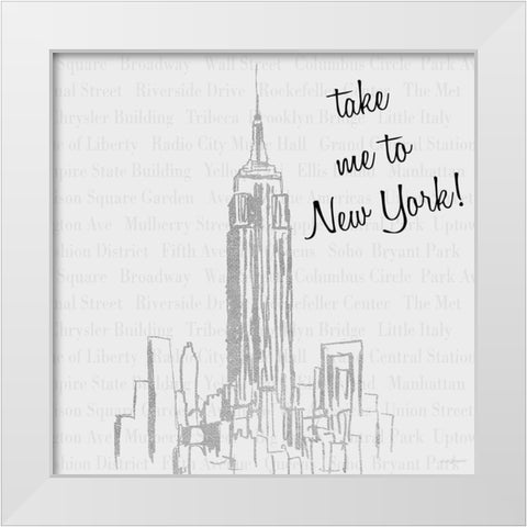 Silver Travel Pack I White Modern Wood Framed Art Print by Biscardi, Nicholas