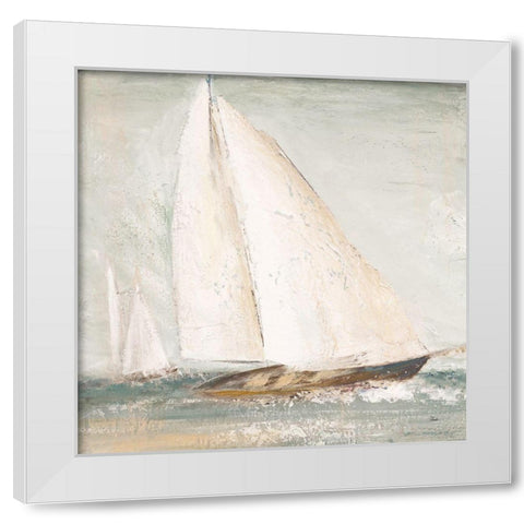 Neutral Cape Cod Sailboat I White Modern Wood Framed Art Print by Pinto, Patricia