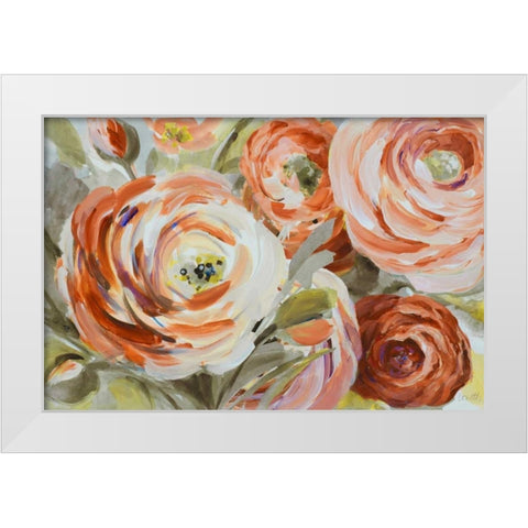 Ranunculus Naranja White Modern Wood Framed Art Print by Loreth, Lanie