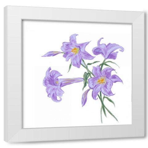 Floral III White Modern Wood Framed Art Print by Baliko, Linda
