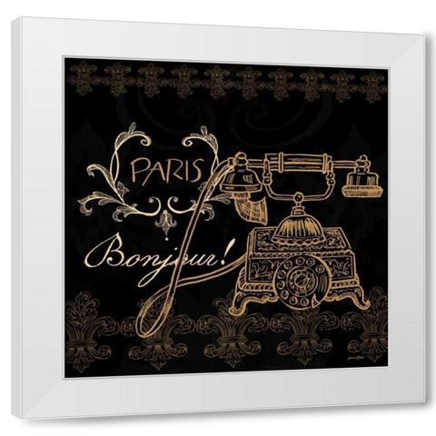 Elegant Paris Gold Square Border I White Modern Wood Framed Art Print by Baliko, Linda