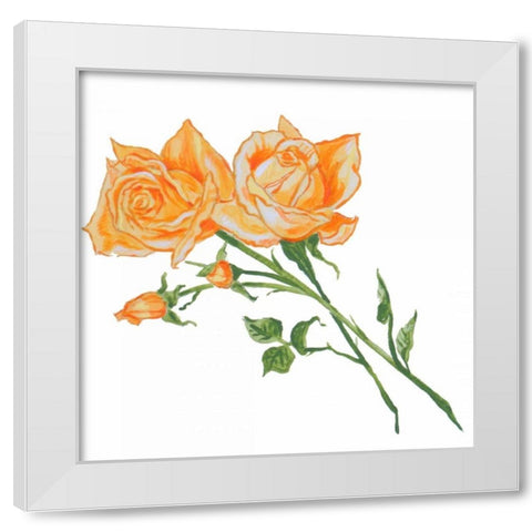 Floral IV White Modern Wood Framed Art Print by Baliko, Linda