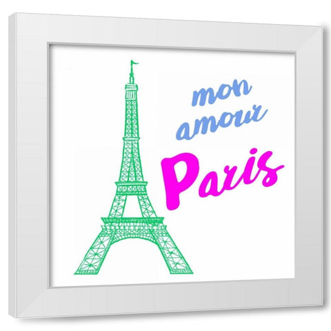 Vibrant Paris White Modern Wood Framed Art Print by Baliko, Linda
