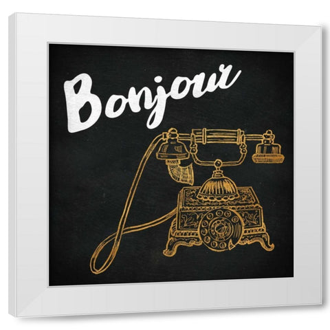 Mon Paris Gold II White Modern Wood Framed Art Print by Baliko, Linda