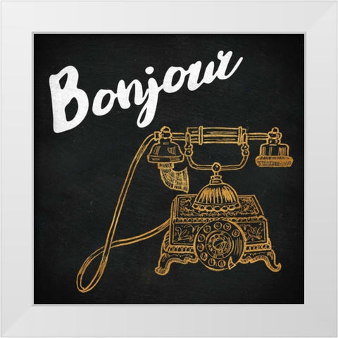 Mon Paris Gold II White Modern Wood Framed Art Print by Baliko, Linda