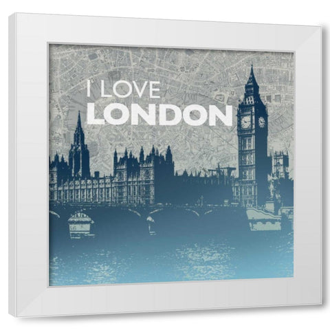 City Love I White Modern Wood Framed Art Print by Meneely, Dan