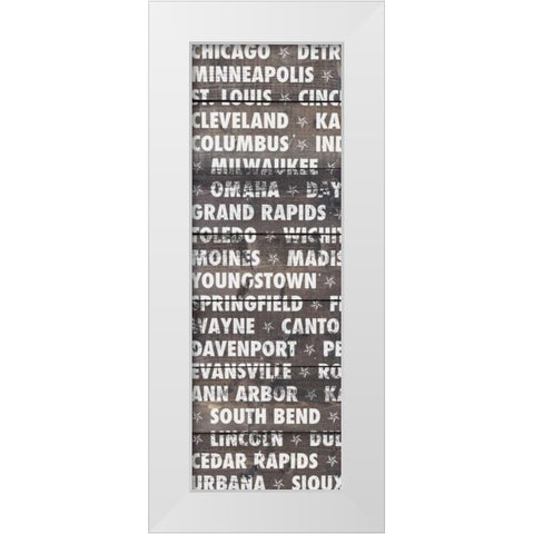Midwest Wood Type White Modern Wood Framed Art Print by Meneely, Dan