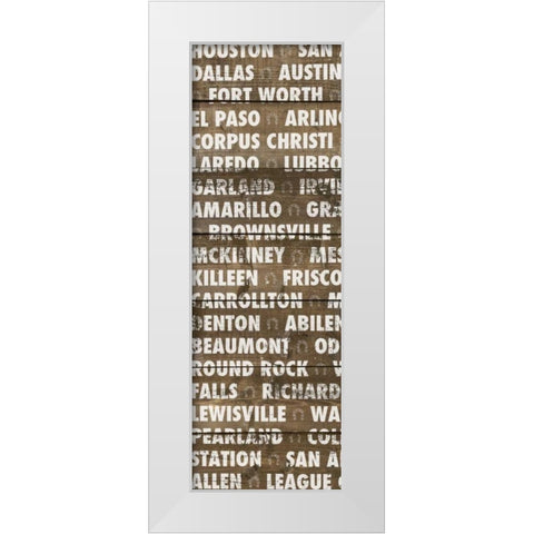 Texas Wood Type White Modern Wood Framed Art Print by Meneely, Dan