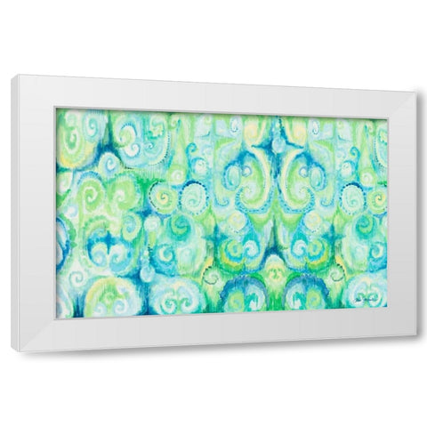 Emerald Abstract White Modern Wood Framed Art Print by Gaynor, Janice