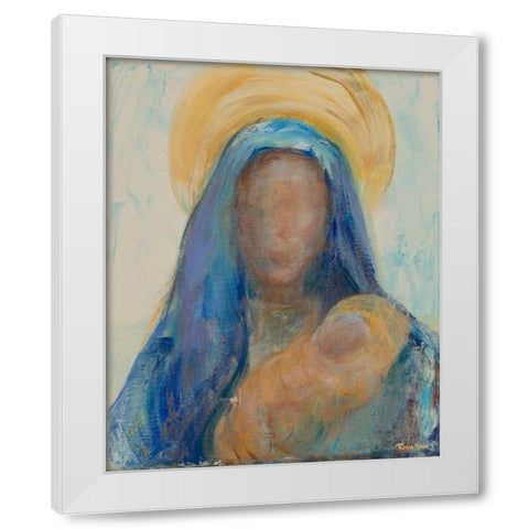 Mother and Child I White Modern Wood Framed Art Print by Maria, Robin