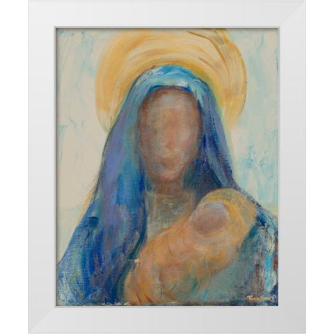 Mother and Child I White Modern Wood Framed Art Print by Maria, Robin