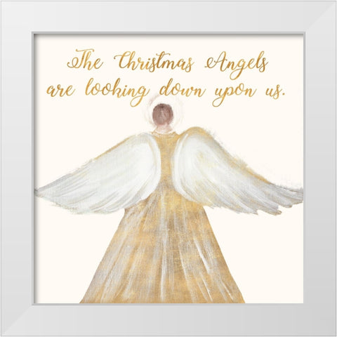 Christmas Angel White Modern Wood Framed Art Print by Maria, Robin