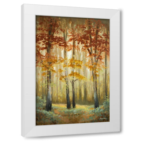 Woodland Glow I White Modern Wood Framed Art Print by Marcon, Michael