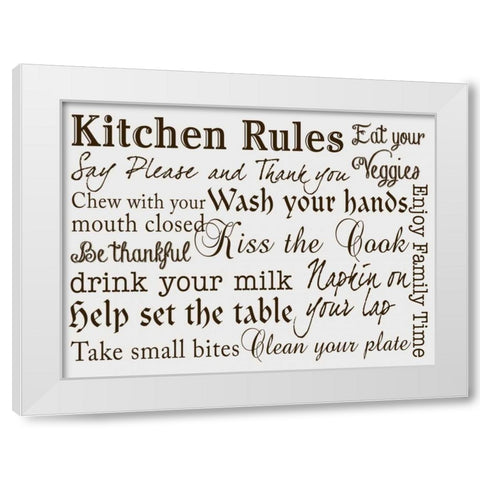 Kitchen Rules III White Modern Wood Framed Art Print by Studio, Sd Graphics