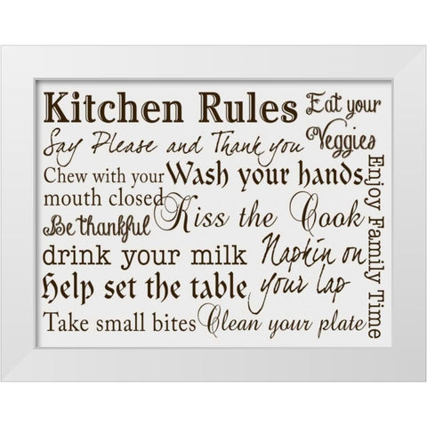 Kitchen Rules III White Modern Wood Framed Art Print by Studio, Sd Graphics