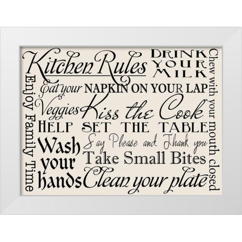 Kitchen Rules IV White Modern Wood Framed Art Print by Studio, Sd Graphics