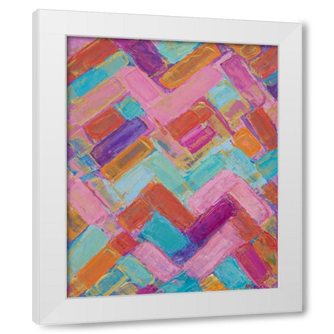 Golden Internodes I White Modern Wood Framed Art Print by Coolick, Ann Marie