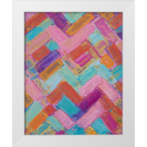 Golden Internodes I White Modern Wood Framed Art Print by Coolick, Ann Marie