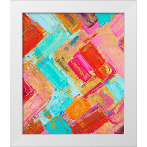Vibrant Internodes White Modern Wood Framed Art Print by Coolick, Ann Marie