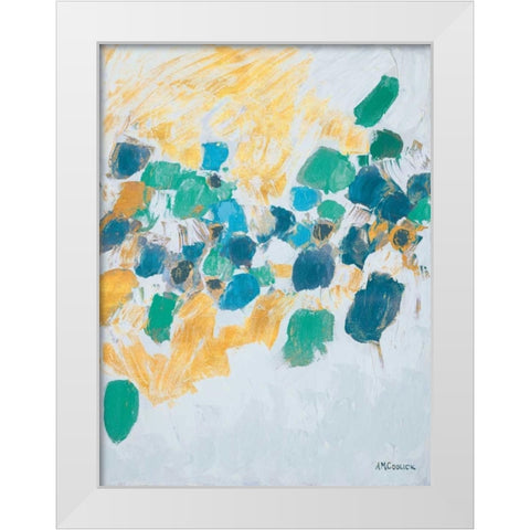 Gold and Teal Internodes White Modern Wood Framed Art Print by Coolick, Ann Marie