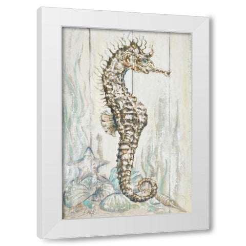 Antique Sea Horse I White Modern Wood Framed Art Print by Pinto, Patricia