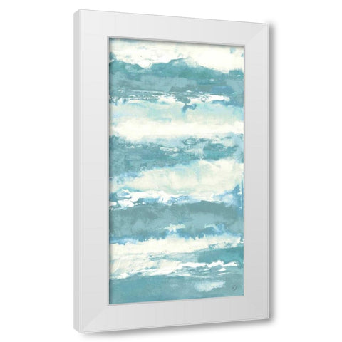Soft Sea Azure I White Modern Wood Framed Art Print by Loreth, Lanie